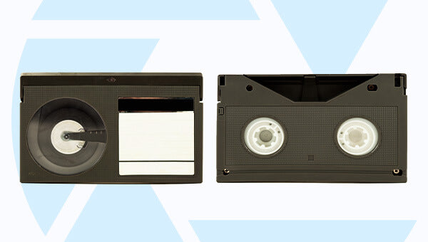 Front and back image of a Betamax tape