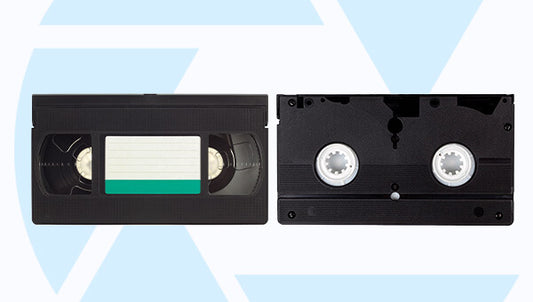 Front and back of a VHS tape