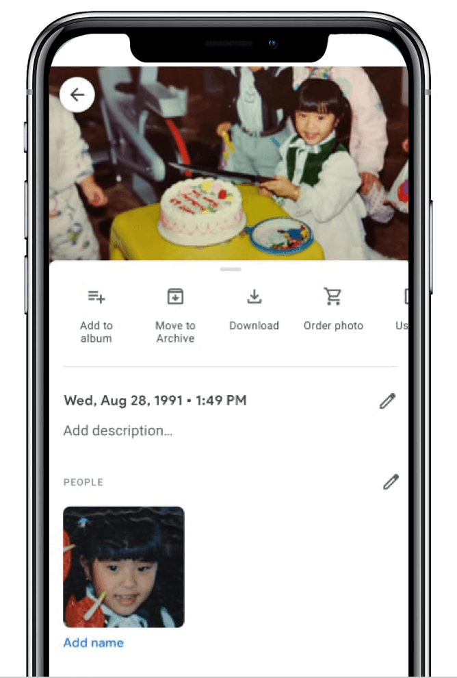 Graphic showing available Google Photos options