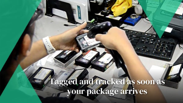Tagged and tracked as soon as your package arrives