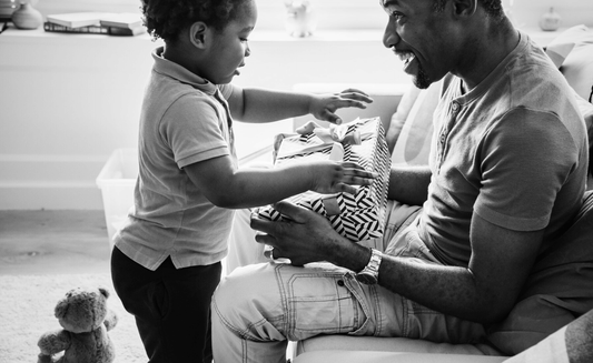 a dad with a kid 