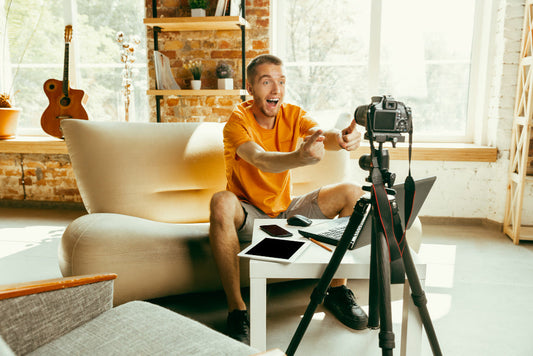 a man filming with one of the best camcorder for families 