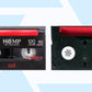 Front and back image of a Hi8 videotape